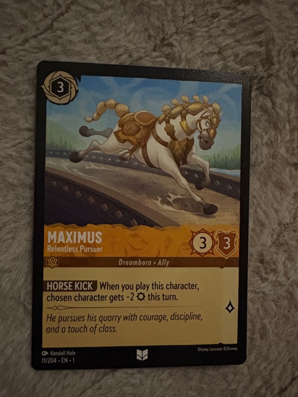Disney Lorcana Maximus Relentless Pursuer Card 11/204 The First Chapter